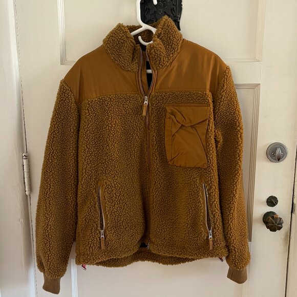 Alex Mill Deep Pile Fleece Sherpa Jacket Tan | Mens Medium - Picture 1 of 3